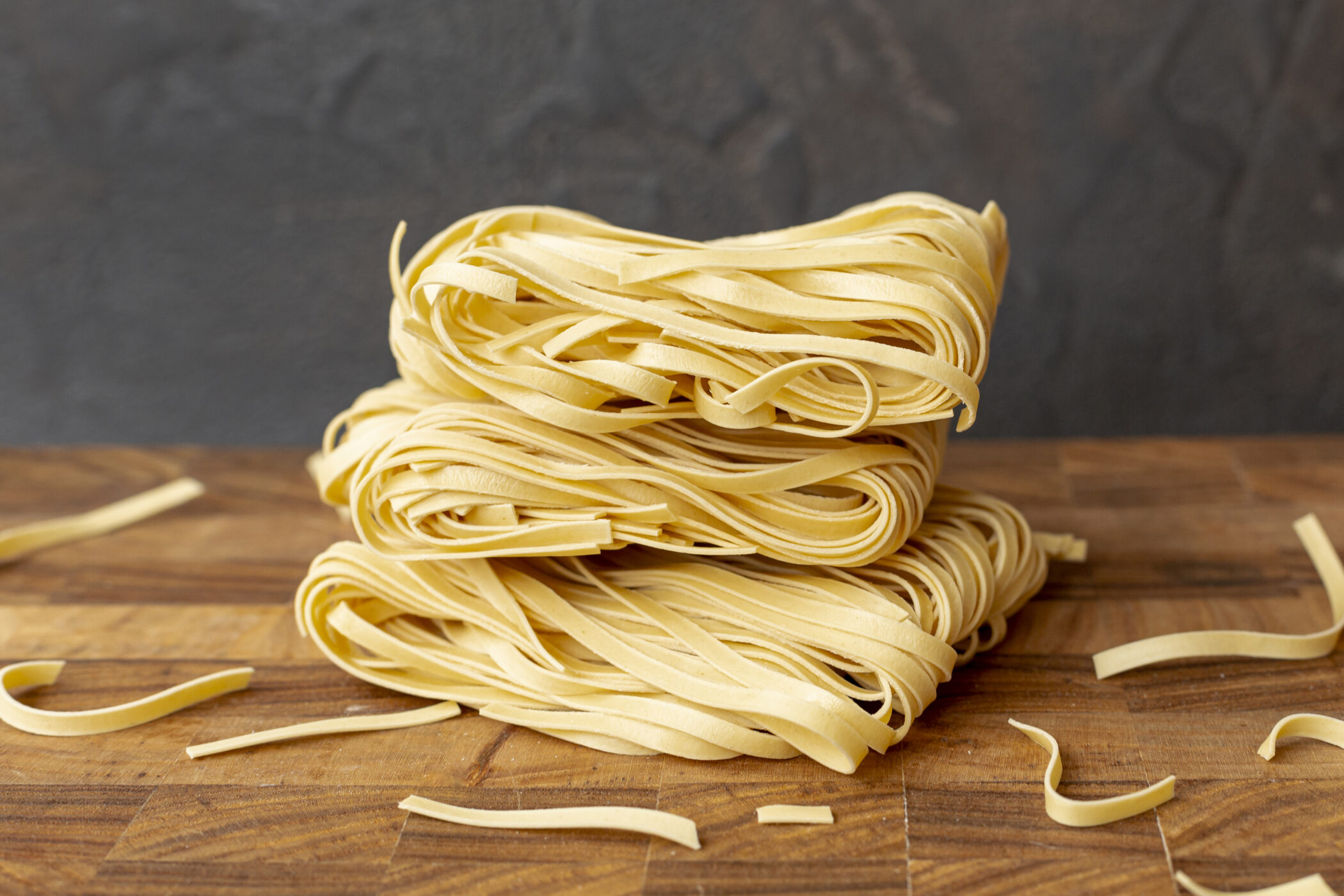 italian pasta on a wooden table